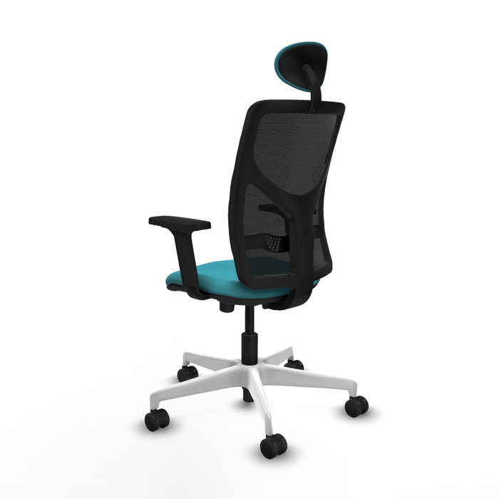 PIQUERAS Y CRESPO Silla de oficina Motilla con mecanismo Sincro/Traslack Turquesa y Negro