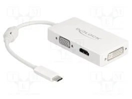 DeLOCK 63924 Adaptador USB Type-C a VGA / HDMI / DVI Blanco
