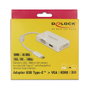 DeLOCK 63924 Adaptador USB Type-C a VGA, HDMI y DVI Blanco