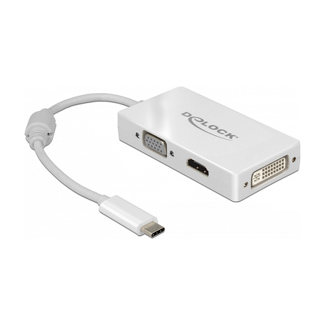 DeLOCK 63924 Adaptador USB Type-C a VGA, HDMI y DVI Blanco DeLOCK 63924 Adaptador USB Type-C a VGA, HDMI y DVI Blanco