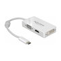 DeLOCK 63924 Adaptador USB Type-C a VGA, HDMI y DVI Blanco