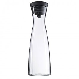 WMF 0617726040 Basic Wasserkaraffe - Jarra de Agua de Vidrio de 1.5 Litros, Color Negro y Transparente