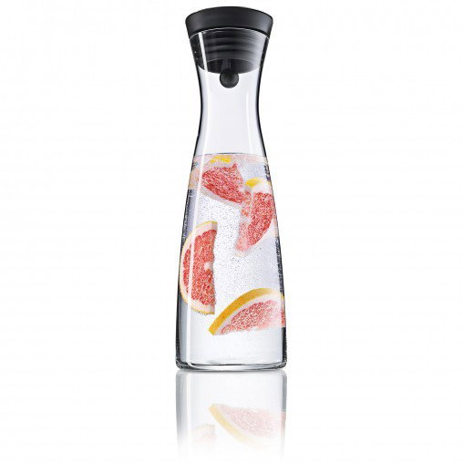 WMF Basic Jarra de Agua 1.5 L, Vidrio, Negro y Transparente, 0617726040