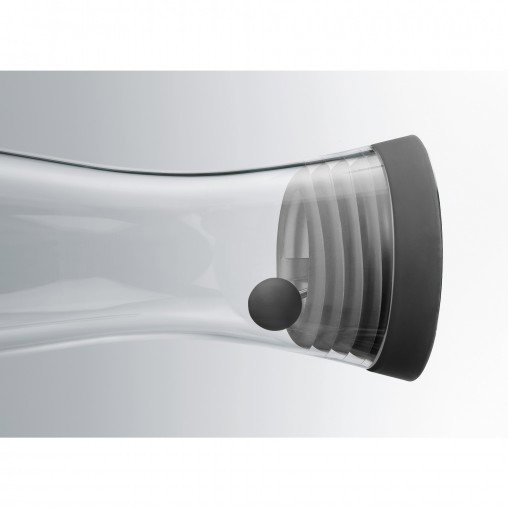 WMF Basic Jarra de Agua 1.5 L, Vidrio, Negro y Transparente, 0617726040