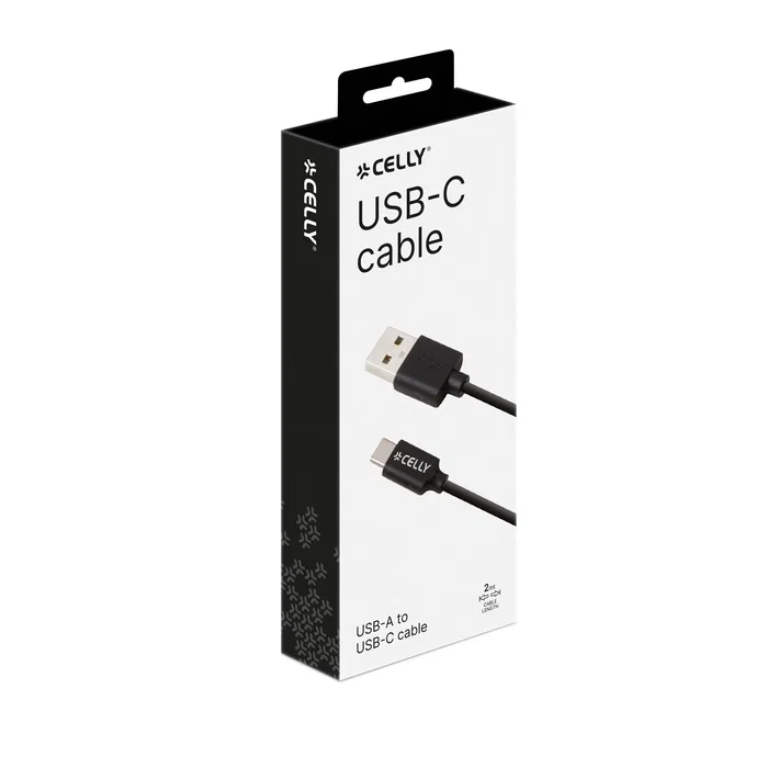 Celly Cable USB-A a USB-C 2 m Negro 15W