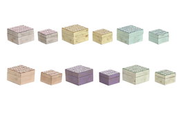 DKD Home Decor Joyero Indio Multicolor 10 x 6 x 10 cm Set de 2 (6 Unidades)