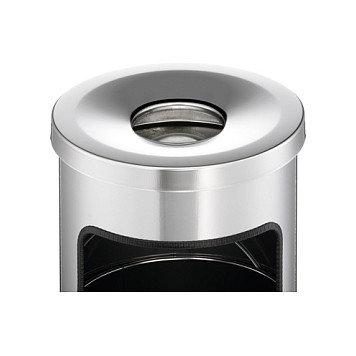 Durable Papierkorb Safe con cenicero redondo plata