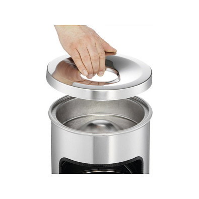 Durable Papierkorb Safe con cenicero redondo plata