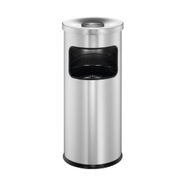 Durable Papierkorb Safe con cenicero redondo plata