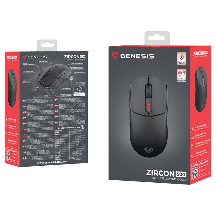 Genesis Zircon 500 Ratón Gaming Inalámbrico 10000 DPI Genesis Zircon 500 Ratón Gaming Inalámbrico 10000 DPI