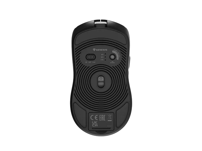 Genesis Zircon 500 - Ratón Gaming Inalámbrico Triple (RF 2.4GHz + Bluetooth 5.0 + USB-C) para Diestro, Sensor Óptico Pixart PMW3325 10000 DPI, Interruptores Kailh 4.0, 79g, Negro