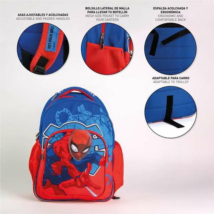 Cerdá Mochila Escolar Mediana Spiderman Marvel 42 cm Azul