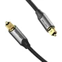 Vention BAVHI Cable de Audio Óptico Digital Toslink para Sonido Envolvente 5.1/7.1, Compatible con Dolby Digital, DTS-HD, 3 Metros, Conector Macho Derecho, Color Aluminio Gris