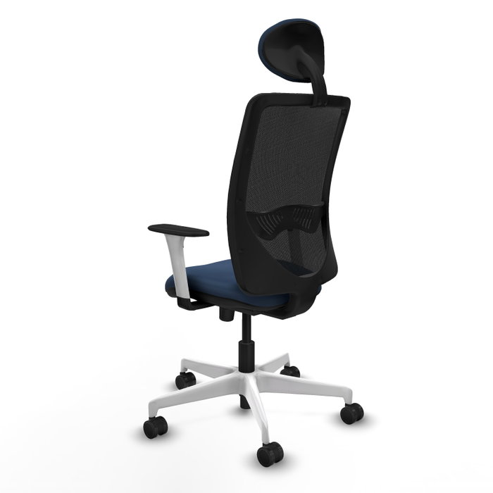 PIQUERAS Y CRESPO Silla de oficina Zulema con mecanismo Sincro, Azul marino y Negro