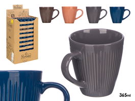 Vessia Taza Ceramica Rayas 9 cm Colores Oscuro Surtidos (Set de 240)