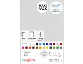 Innspiro Fieltro acrílico blanco con láminas adhesivas 20x30cm x 2mm