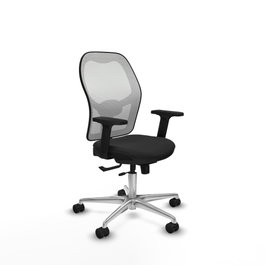 PIQUERAS Y CRESPO Silla de oficina Jorquera con mecanismo Sincro/Traslack, Negro y Blanco