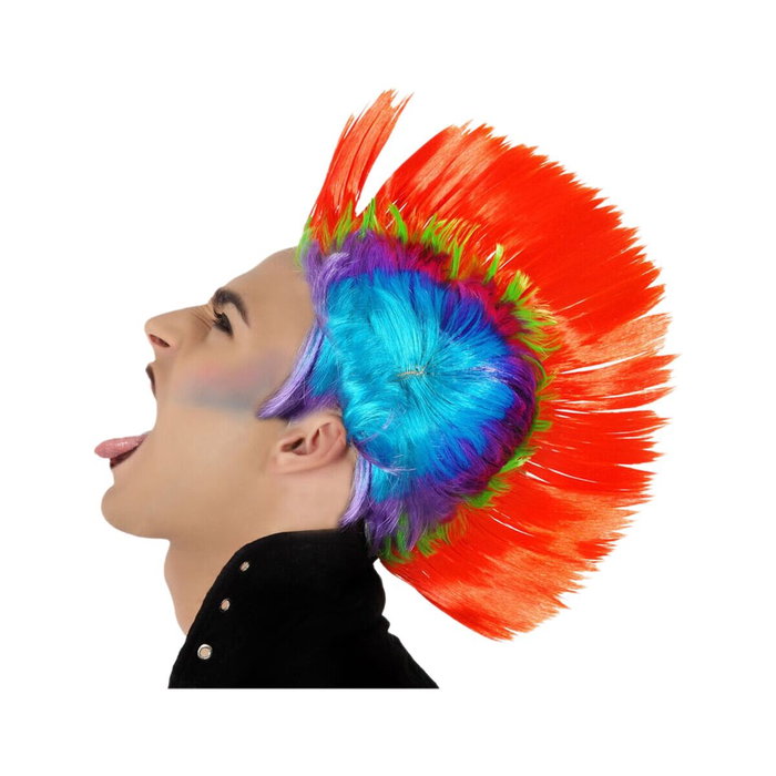 Atosa Peluca Punky de Cresta Multicolor Vibrante para Disfraces de Rockero Atosa Peluca Punky de Cresta Multicolor Vibrante para Disfraces de Rockero