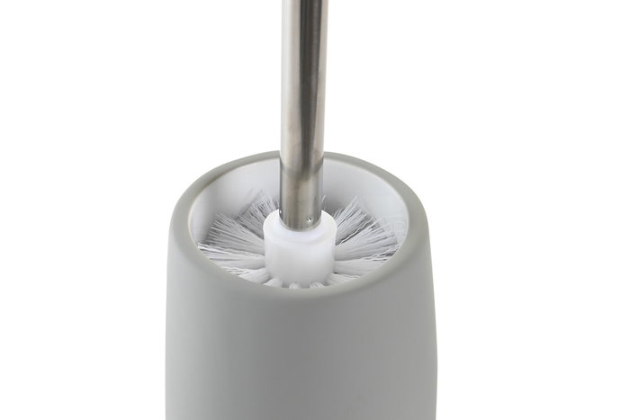 DKD Home Decor Escobillero de Gres Gomoso Gris Claro