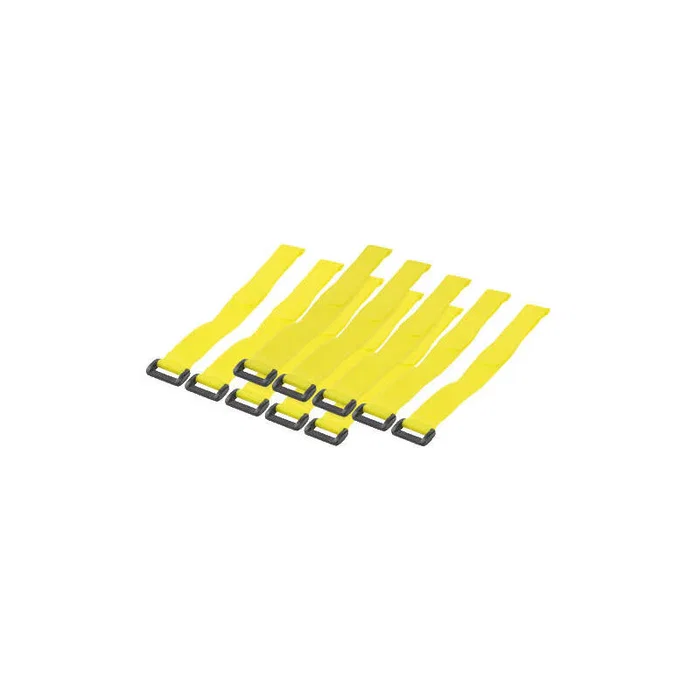 Logilink KAB0015 Bridas de Nylon, 300 mm x 20 mm, Con Sujetador de Velcro, Paquete de 10 Piezas, Color Amarillo