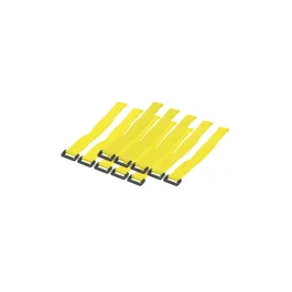 Logilink KAB0015 Bridas de Nylon, 300 mm x 20 mm, Con Sujetador de Velcro, Paquete de 10 Piezas, Color Amarillo