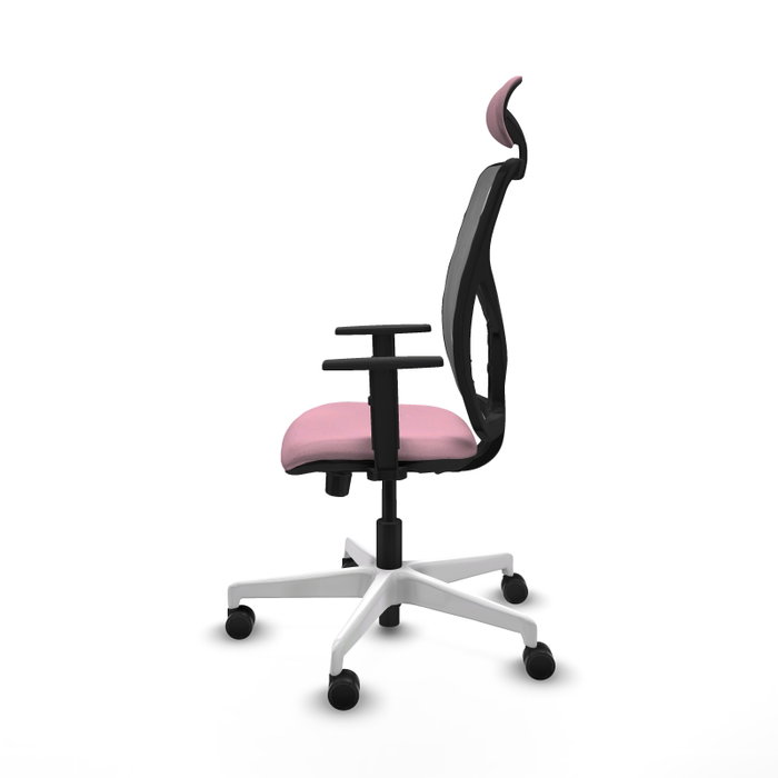 PIQUERAS Y CRESPO Silla de oficina Motilla Rosa y Gris con Mecanismo Sincro/Traslack