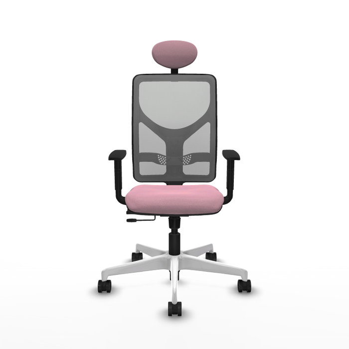 PIQUERAS Y CRESPO Silla de oficina Motilla Rosa y Gris con Mecanismo Sincro/Traslack