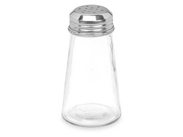 Vivalto Salero de Cristal Cónico Transparente con Tapa Metálica - 5.5 x 10.5 x 5.5 cm (Set de 48)