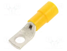 BM GROUP Terminal de anillo tubular aislado M8 8,4mm amarillo para 4AWG