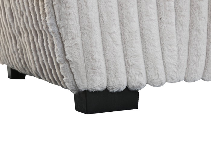 DKD Home Decor Sofá de Poliéster con Acabado de Pelo Beige