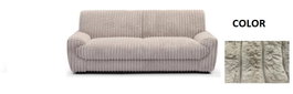 DKD Home Decor Sofá de Poliéster con Acabado de Pelo Beige