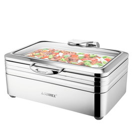 OYV Soporte Chafing GN 1/1 de Acero Inoxidable, 49 cm Largo, 18 cm Ancho, 9.5 cm Alto, para Buffet y Exposición