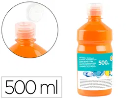 Liderpapel Tempera Liquida Escolar Naranja 500 ml Superlavable