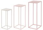 DKD Home Decor Set de 3 Mesitas Auxiliares de Metal Rosa Palo