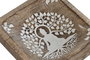 DKD Home Decor Vaciabolsillos Oriental Blanco Natural Buda Hoja