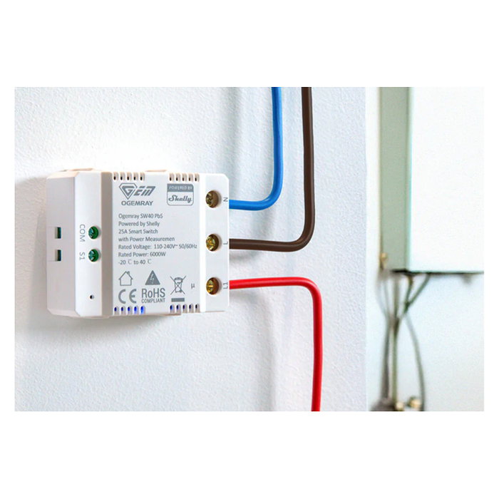 Shelly SHELLY_PBS_SW40 Relé inteligente 25A Blanco