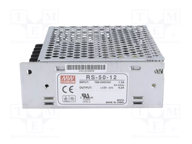 MEAN WELL RS-50 Alimentador de impulso 50W 12VDC