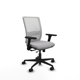 PIQUERAS Y CRESPO Silla de oficina Haches Gris claro/Blanco con mecanismo Sincro/Traslack