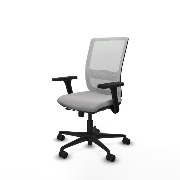 PIQUERAS Y CRESPO Silla de oficina Haches Gris claro/Blanco con mecanismo Sincro/Traslack