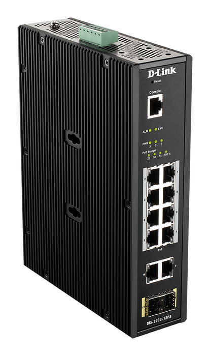 D-Link Switch Industrial 200 gr - 12Ps 12 Puertos Gestionado, 10 Puertos Gigabit Ethernet, 2 Puertos SFP, PoE 240W, Montaje en Rack y Carril DIN, Rango de Temperatura -40 a 65°C D-Link Switch Industrial 200 gr - 12Ps 12 Puertos Gestionado, 10 Puertos Gigabit Ethernet, 2 Puertos SFP, PoE 240W, Montaje en Rack y Carril DIN, Rango de Temperatura -40 a 65°C