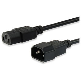 EQUIP 112101 Cable de Alimentación IEC C14 a IEC C13 Macho/Macho 3m Negro H05VV-F3G 250V 10A