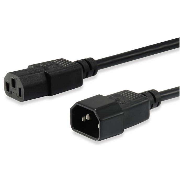 EQUIP 112101 Cable de Alimentación IEC C14 a IEC C13 Macho/Macho 3m Negro H05VV-F3G 250V 10A EQUIP 112101 Cable de Alimentación IEC C14 a IEC C13 Macho/Macho 3m Negro H05VV-F3G 250V 10A