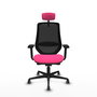 PIQUERAS Y CRESPO Silla de oficina Mardos con mecanismo Sincro/Traslack, Rosa y Negro