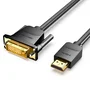 Vention Cable Adaptador ABFBH HDMI a DVI-D Bidireccional 1080p 2m Macho-Macho para PC, PS4, TV, Monitor
