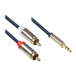 GoodConnections Cable de Audio 3,5 mm a 2 x RCA 2 m Azul