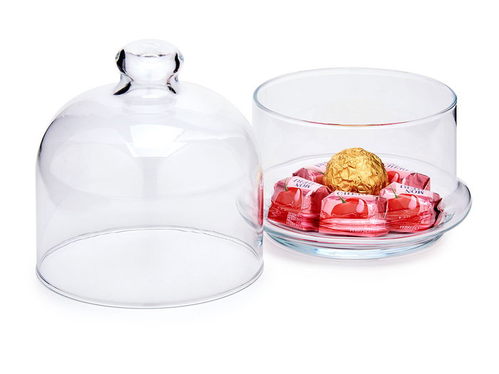 PASABAHCE Bombonera con Base Alta Basic de Vidrio, Pack de 12