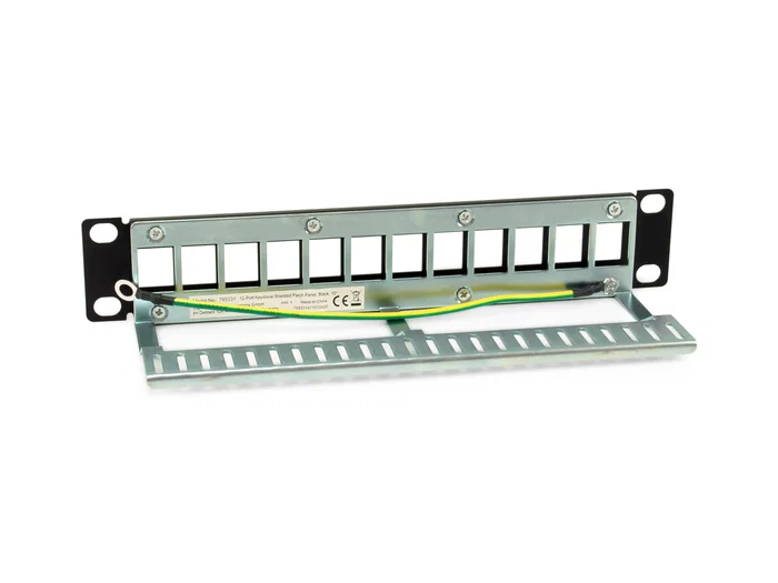 EQUIP Patch Panel Keystone Cat6A 12 puertos 10 pulgadas FTP 1U