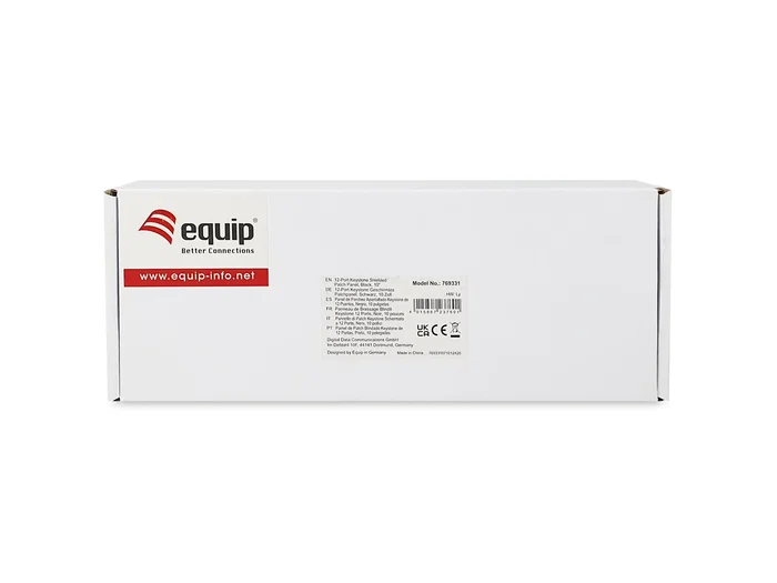 EQUIP Patch Panel Keystone Cat6A 12 puertos 10 pulgadas FTP 1U