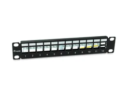 Equip Patchpanel 12x Cat6A 10 pulg FTP 1HE Keystone Negro