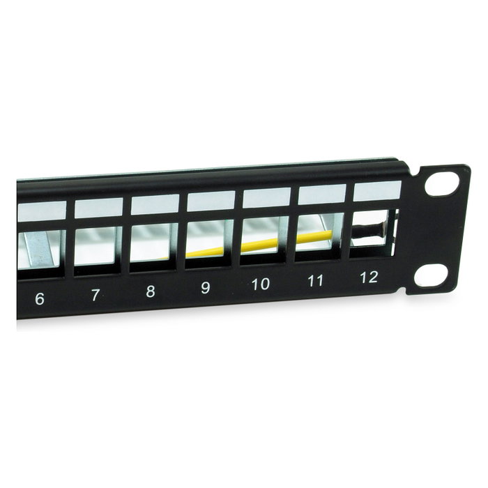 Equip Patch Panel 12 puertos Cat6a 10" FTP 1U Montaje en montaje sw